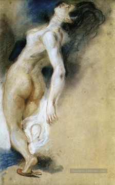 romantique romantisme Tableau Peinture - Nu féminin tué derrière le romantique Eugène Delacroix